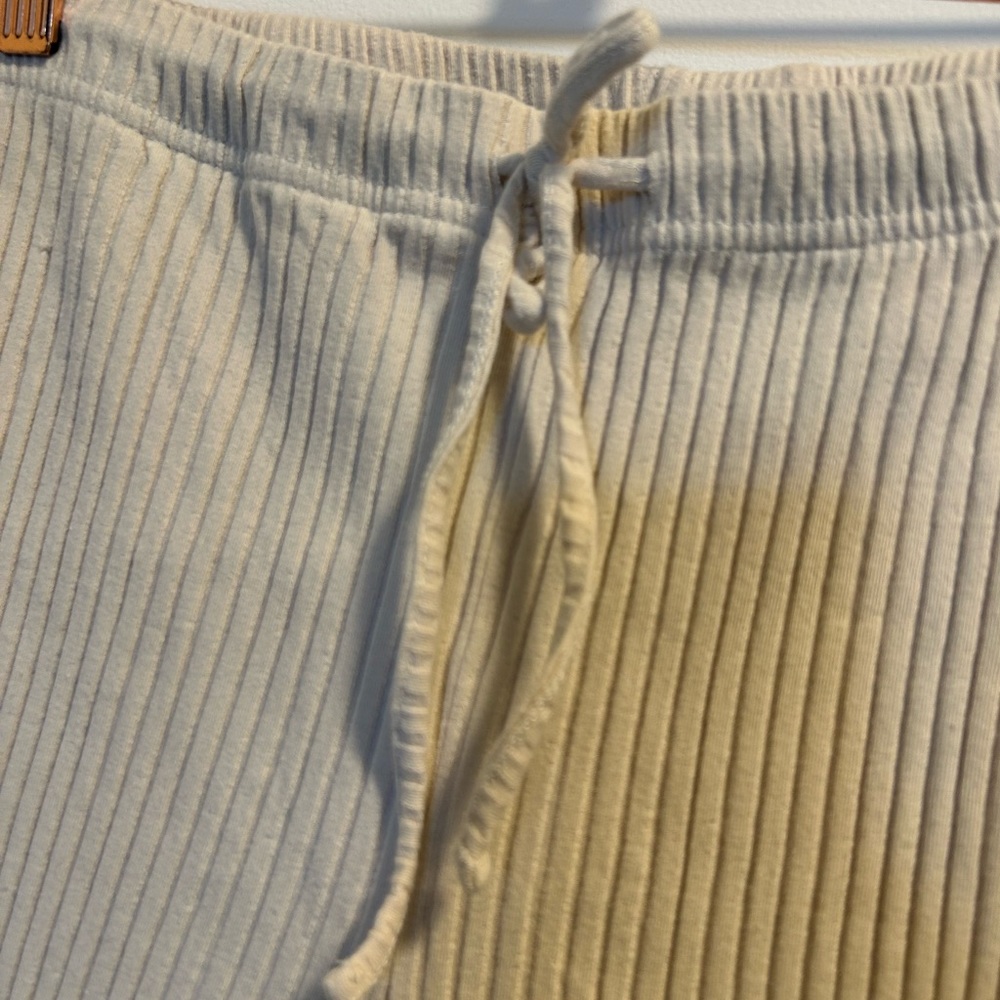 Topshop Drawstring Ribbed Flare Leggings